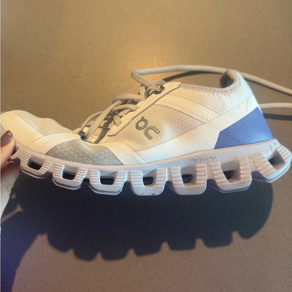 On Running Kids' White and Blue Running Shoes
